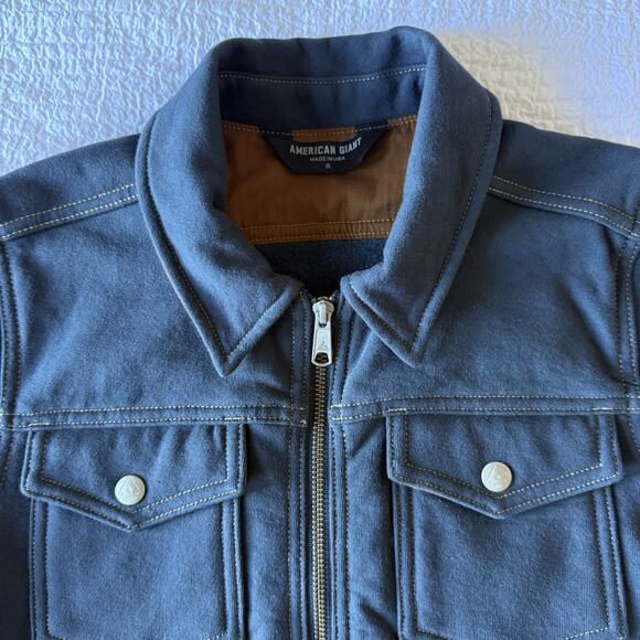 American Giant Women’s Trucker Jacket Size Small Blue Full Zip Cotton - Picture 3 of 10